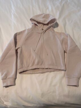 Women’s Cropped Hooded Fleece Sweatshirt - Cream